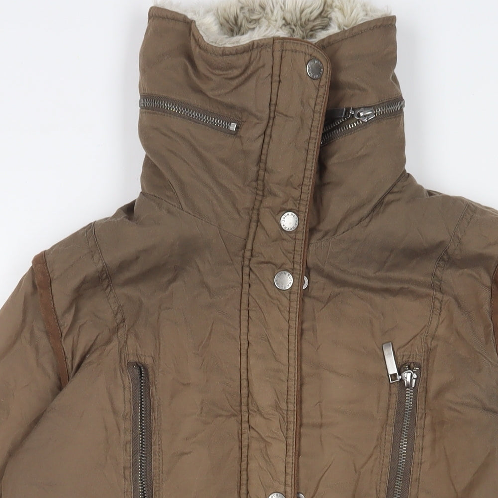 RJR.John Rocha Womens Brown Jacket Coat Size 10 Zip