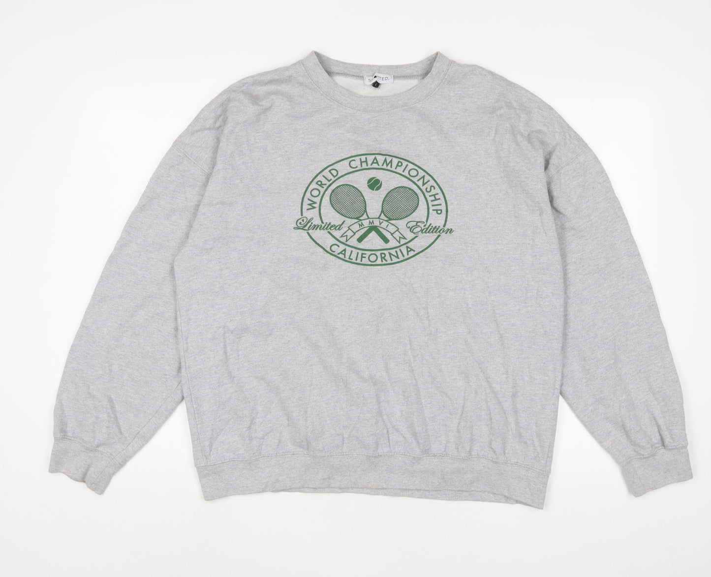 Spotted Womens Grey Cotton Pullover Sweatshirt Size L Pullover - World Champion California