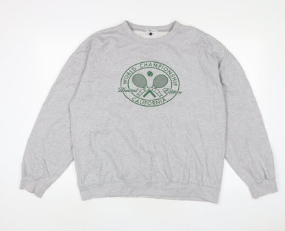 Spotted Womens Grey Cotton Pullover Sweatshirt Size L Pullover - World Champion California