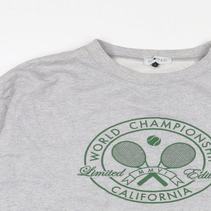 Spotted Womens Grey Cotton Pullover Sweatshirt Size L Pullover - World Champion California