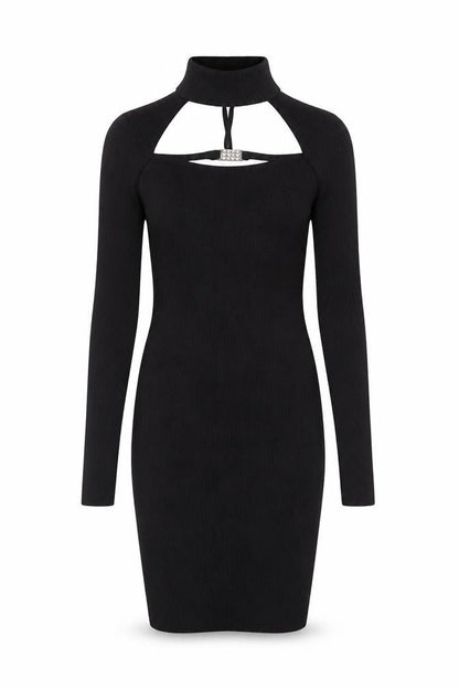Bershka Womens Black Viscose Bodycon Size S Halter Pullover - Open chest