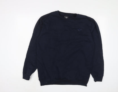 Kandor Mens Blue Cotton Pullover Sweatshirt Size XL