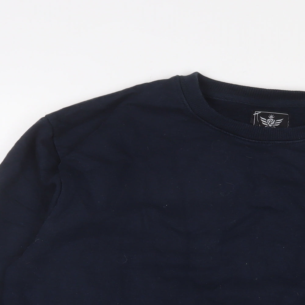 Kandor Mens Blue Cotton Pullover Sweatshirt Size XL