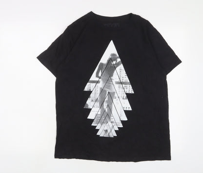 K.I.D Mens Black Cotton T-Shirt Size M Crew Neck
