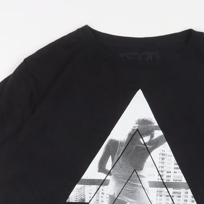 K.I.D Mens Black Cotton T-Shirt Size M Crew Neck