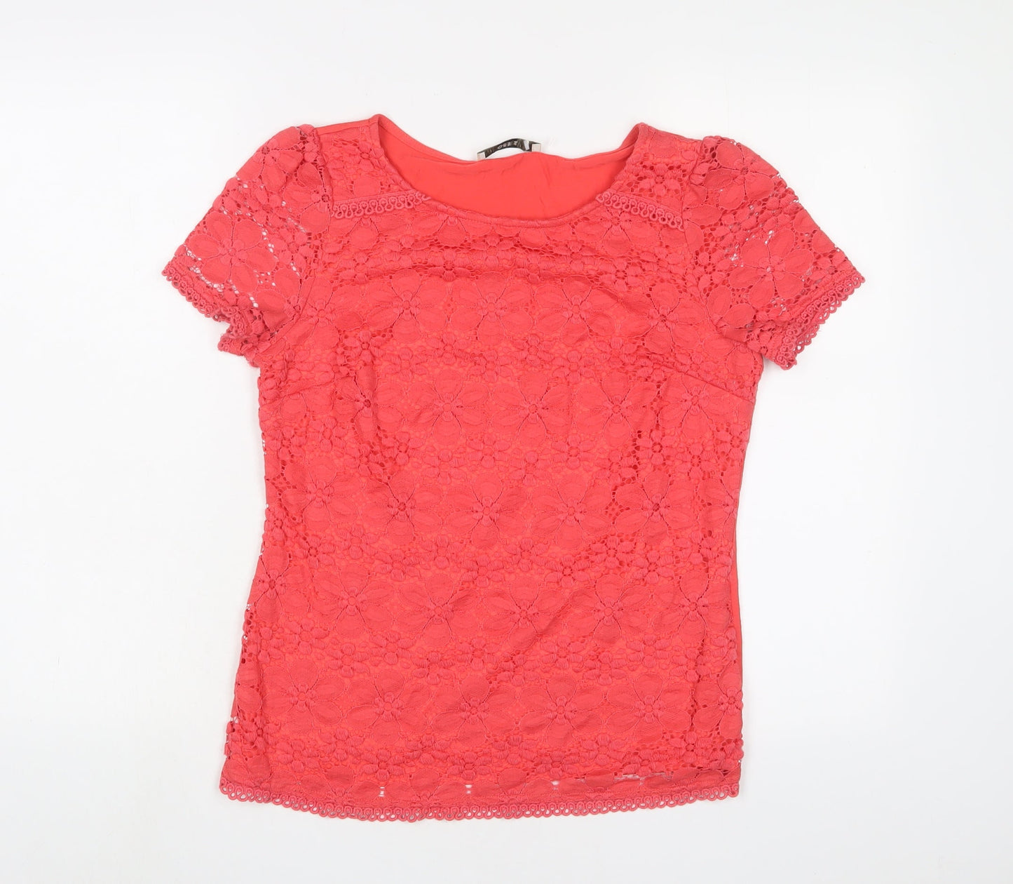 Womens UK Size S Oasis Pink Basic T-Shirt