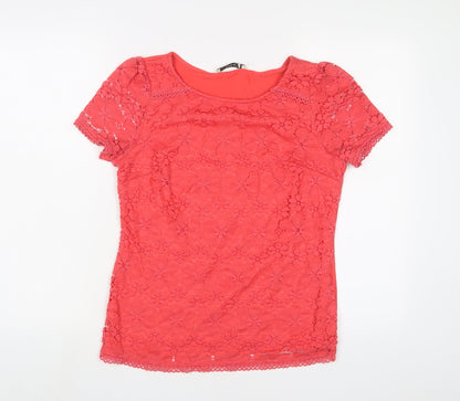 Womens UK Size S Oasis Pink Basic T-Shirt