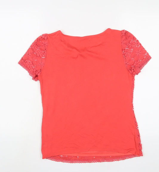 Womens UK Size S Oasis Pink Basic T-Shirt