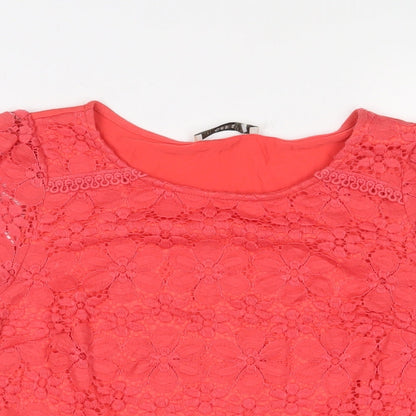 Womens UK Size S Oasis Pink Basic T-Shirt