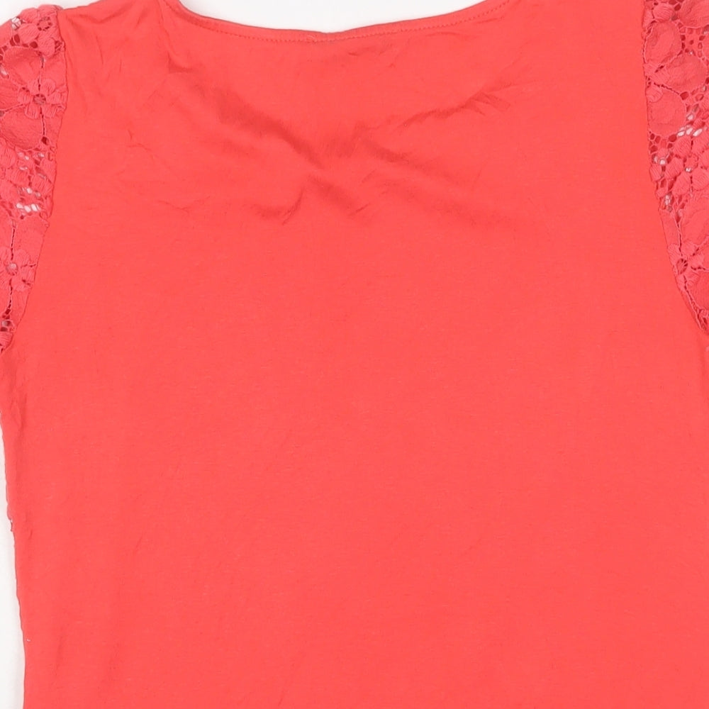 Womens UK Size S Oasis Pink Basic T-Shirt
