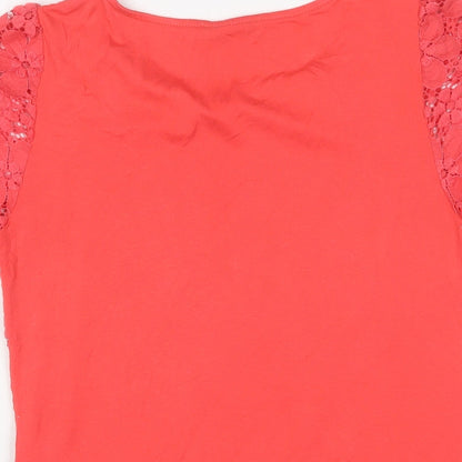 Womens UK Size S Oasis Pink Basic T-Shirt