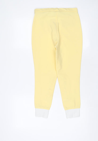Mrs Candy Womens Yellow Nylon Capri Trousers Size 28 in L22 in Regular Hook & Eye - Horse riding