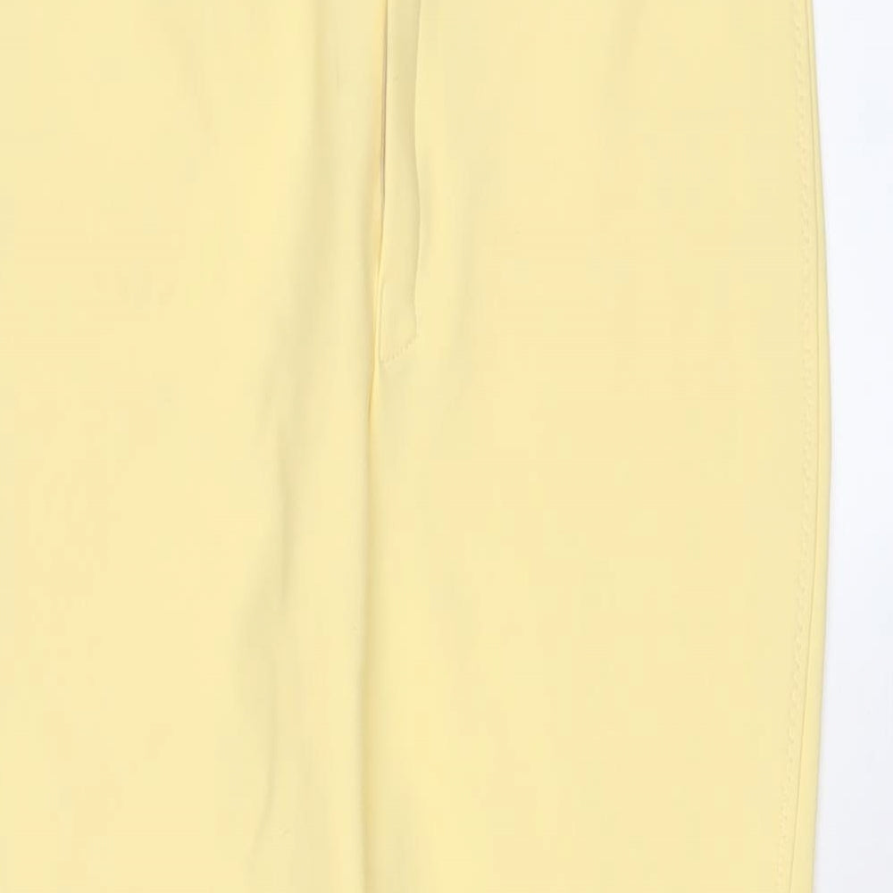 Mrs Candy Womens Yellow Nylon Capri Trousers Size 28 in L22 in Regular Hook & Eye - Horse riding