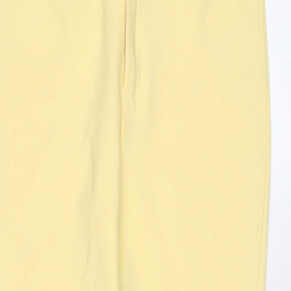 Mrs Candy Womens Yellow Nylon Capri Trousers Size 28 in L22 in Regular Hook & Eye - Horse riding
