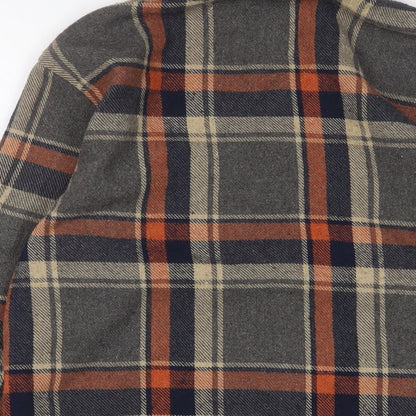 Native Youth Mens Multicoloured Plaid Cotton Button-Up Size S Collared Button