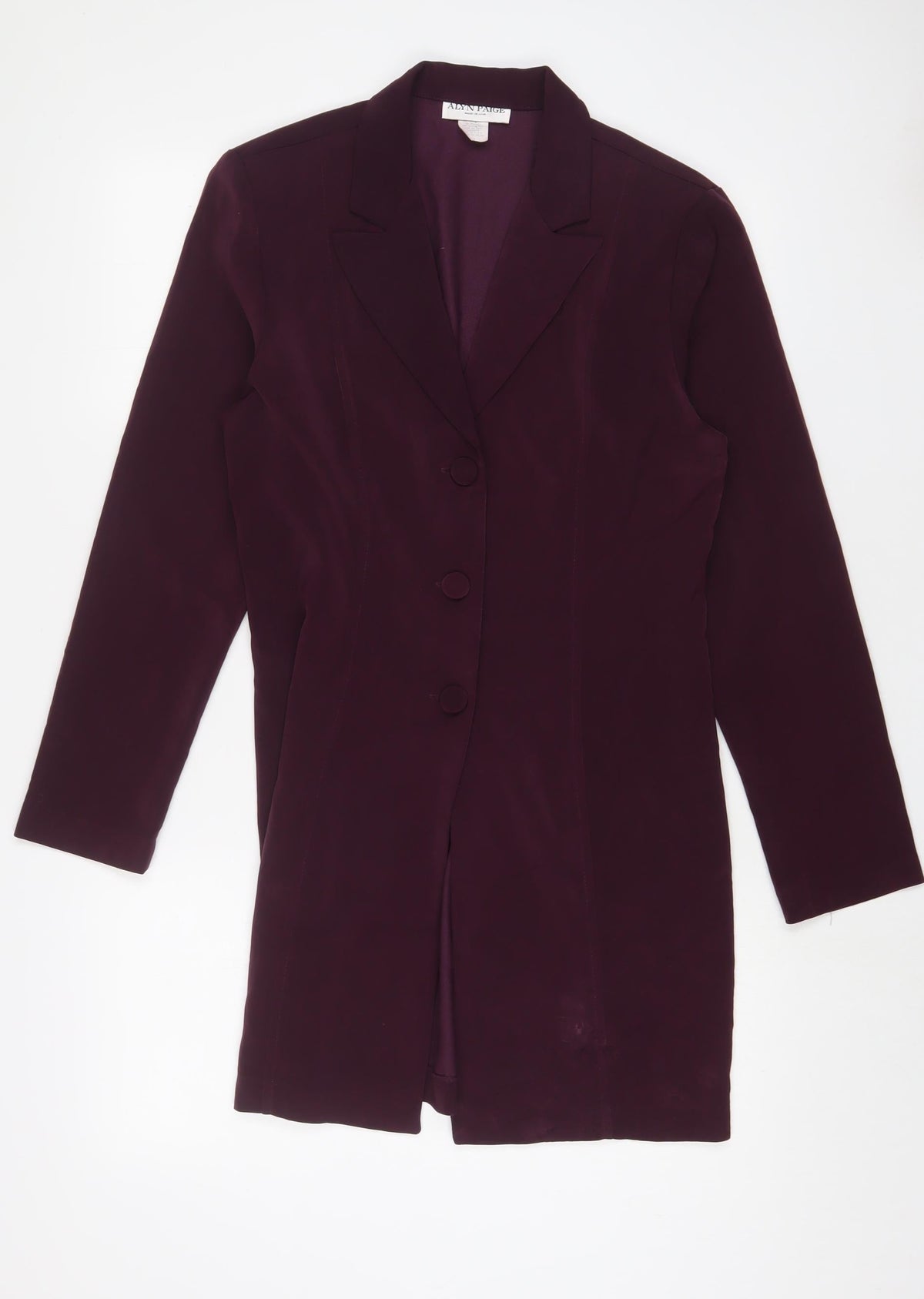 Alyn Paige Womens Purple Jacket Blazer Size S Button