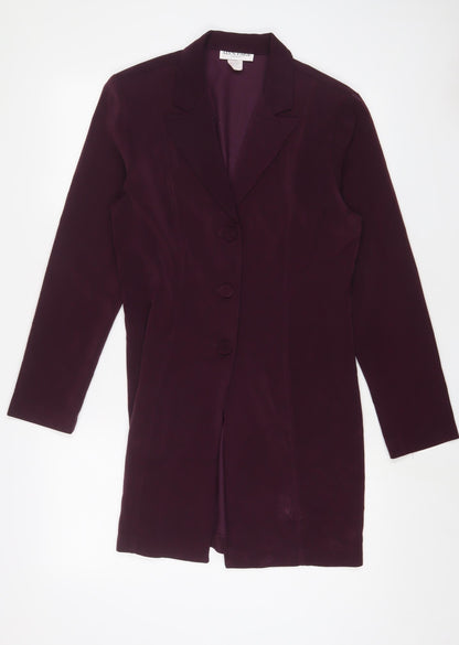 Alyn Paige Womens Purple Jacket Blazer Size S Button