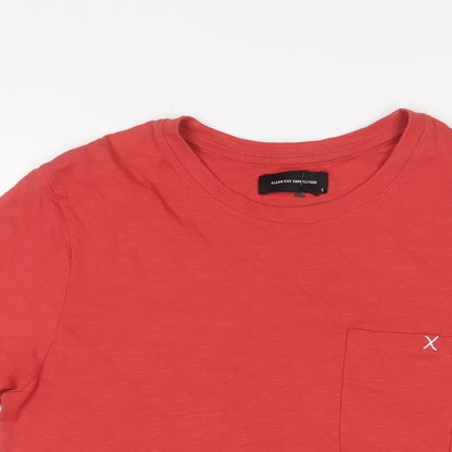 Copenhagen Mens Red Cotton T-Shirt Size S Crew Neck - Logo, Embroidered