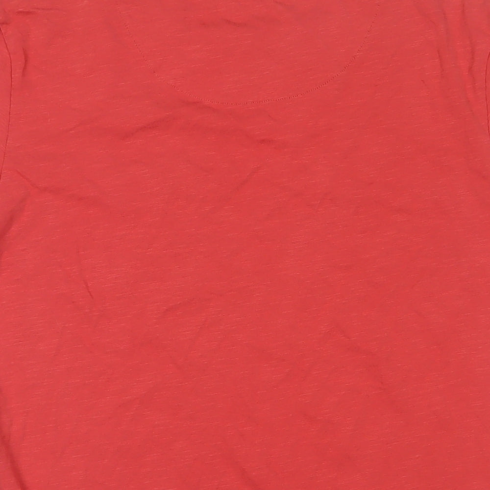 Copenhagen Mens Red Cotton T-Shirt Size S Crew Neck - Logo, Embroidered