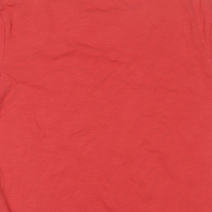 Copenhagen Mens Red Cotton T-Shirt Size S Crew Neck - Logo, Embroidered