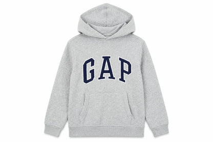 Gap Boys Grey Cotton Pullover Hoodie Size 12 Years Pullover - Logo, Embroidered