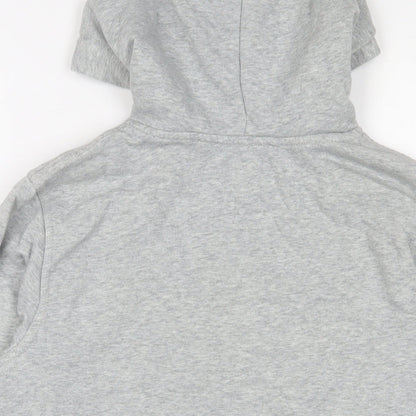 Gap Boys Grey Cotton Pullover Hoodie Size 12 Years Pullover - Logo, Embroidered