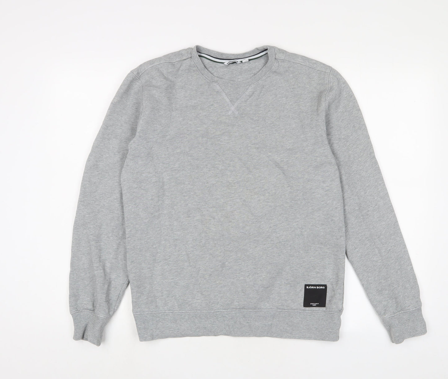 Bjorn Borg Mens Grey Cotton Pullover Sweatshirt Size S - Embroidered