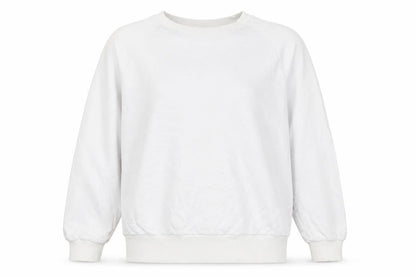 Collusion Womens White Cotton Pullover Sweatshirt Size 10 Pullover - Logo, Embroidered