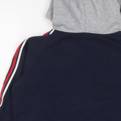 Hampton Republic Boys Blue Cotton Full Zip Hoodie Size 13 Years Snap - Logo, Embroidered