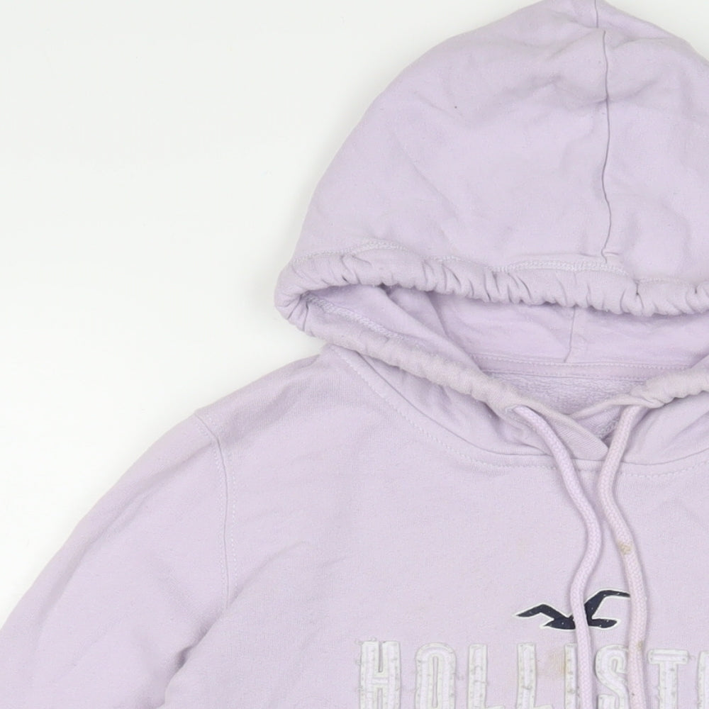 Hollister Womens Purple Cotton Pullover Hoodie Size S Pullover - Logo, Embroidered