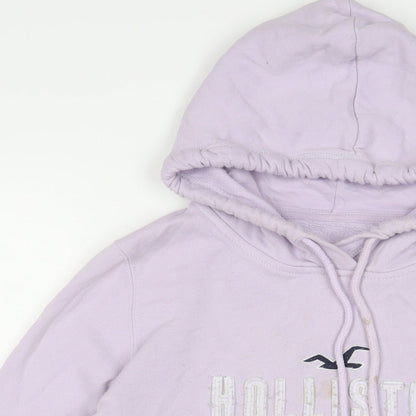 Hollister Womens Purple Cotton Pullover Hoodie Size S Pullover - Logo, Embroidered