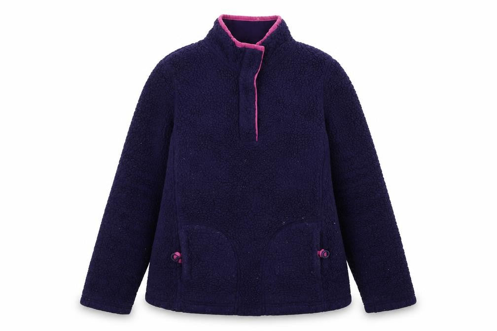 Maine New England Womens Purple Mock Neck Polyester Pullover Jumper Size 14 - Logo