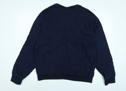 Azurina Athletics Mens Blue Polyester Pullover Sweatshirt Size L - Logo