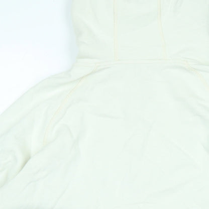 Brand and care label for kin women’s ivory polyester pullover hoodie, size XL, - logo