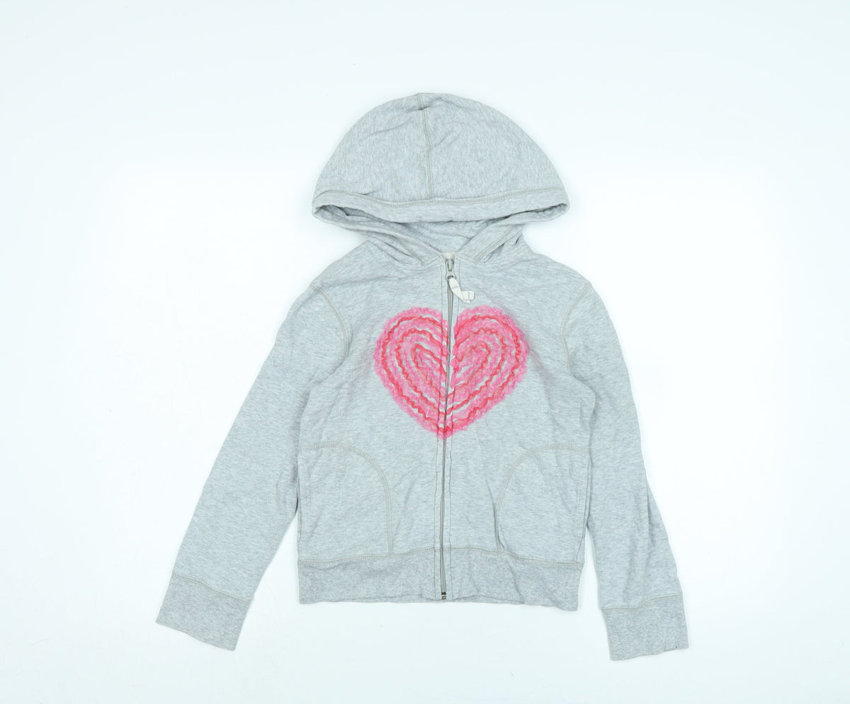 Additional front view of Gap girls’ green jacket, size M, zip - logo