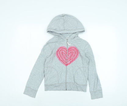 Additional front view of Gap girls’ green jacket, size M, zip - logo