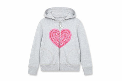 Front view of Gap girls’ green jacket, size M, zip - logo