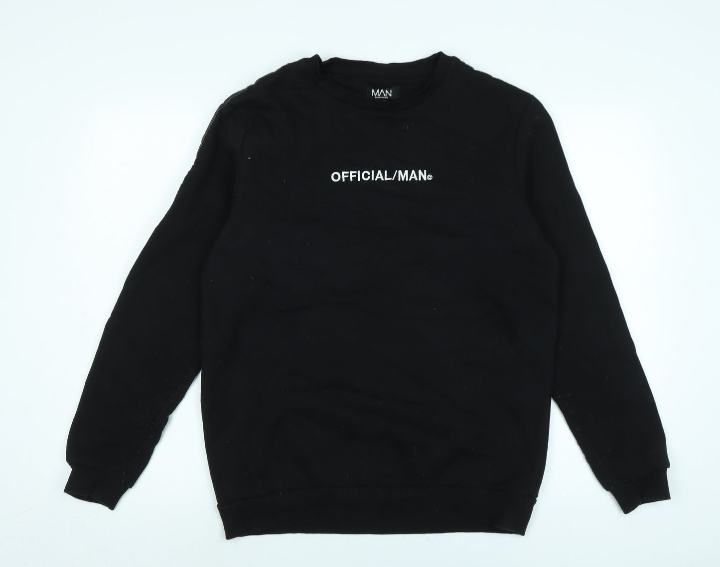 Mens UK Size M boohoo man Black Pullover Sweatshirt