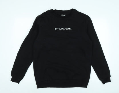 Mens UK Size M boohoo man Black Pullover Sweatshirt
