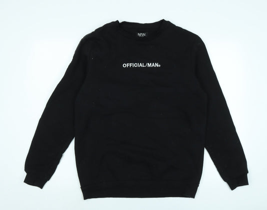 Mens UK Size M boohoo man Black Pullover Sweatshirt