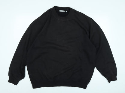 Zantos Mens Black Polyester Henley Sweatshirt Size M - Logo