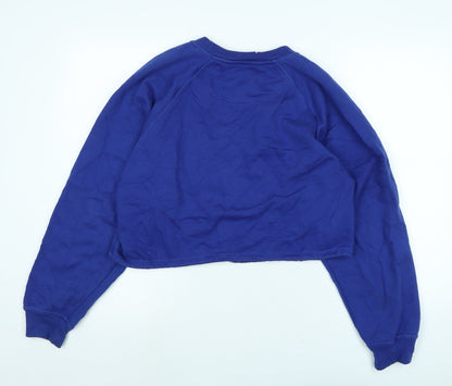 Blue Rinse Womens Blue Polyester Pullover Sweatshirt Size M - Logo