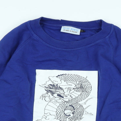 Blue Rinse Womens Blue Polyester Pullover Sweatshirt Size M - Logo