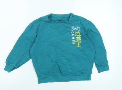 Urban Dept Boys Blue Polyester Pullover Sweatshirt Size 7-8 Years - Gamer