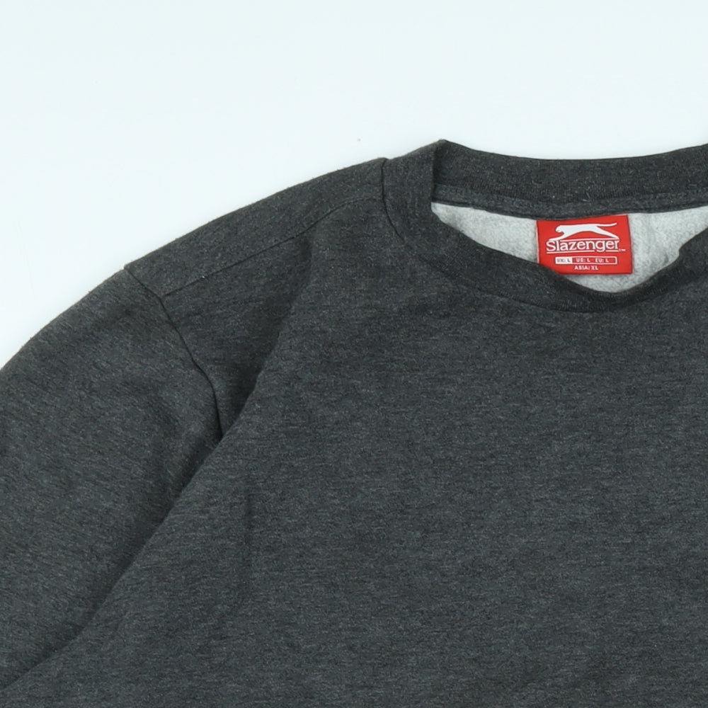 Mens UK Size L Slazenger Grey Pullover Sweatshirt