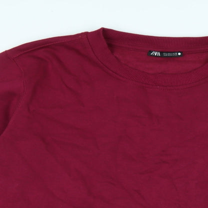 Zara Womens Purple Polyester Pullover Sweatshirt Size L - Logo