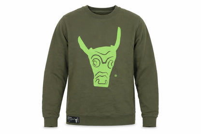 Ushiwear Mens Green Polyester Pullover Sweatshirt Size M - Logo