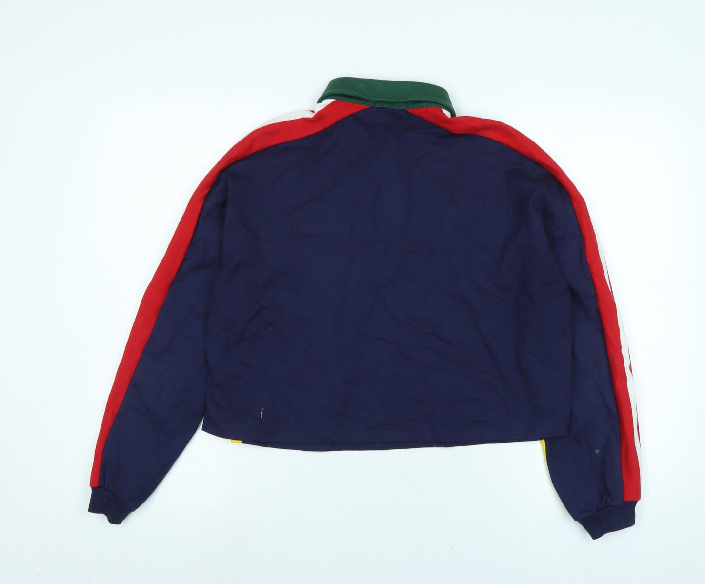 Womens UK Size M Cooperative Blue Cropped Polo