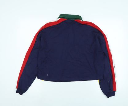 Womens UK Size M Cooperative Blue Cropped Polo