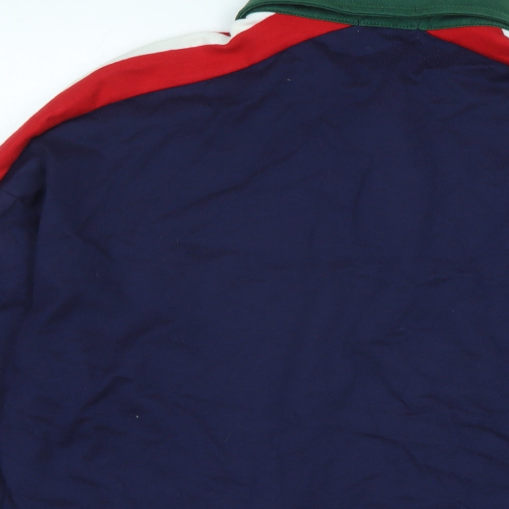Womens UK Size M Cooperative Blue Cropped Polo